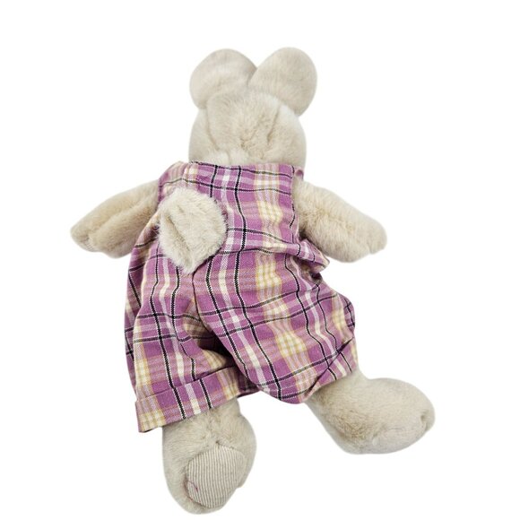 Carrot Patch Collectibles Stuffed Bunny Plush Toy Purple Plaid Overalls Vintage - Picture 6 of 9